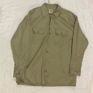Tan Dickies Button Down Work Shirt